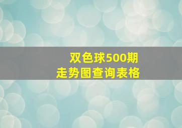 双色球500期走势图查询表格