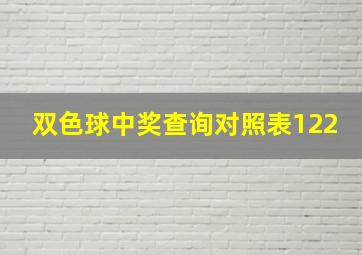 双色球中奖查询对照表122