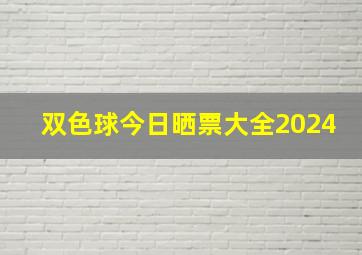 双色球今日晒票大全2024