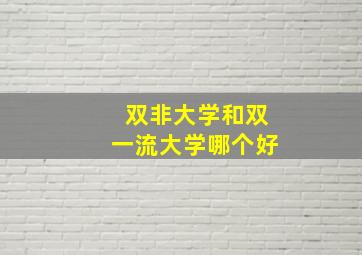 双非大学和双一流大学哪个好