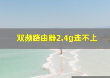 双频路由器2.4g连不上