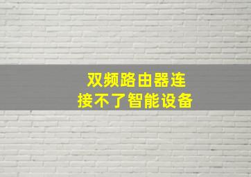 双频路由器连接不了智能设备