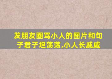 发朋友圈骂小人的图片和句子君子坦荡荡,小人长戚戚