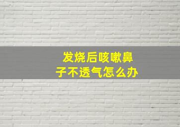 发烧后咳嗽鼻子不透气怎么办