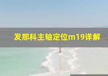 发那科主轴定位m19详解