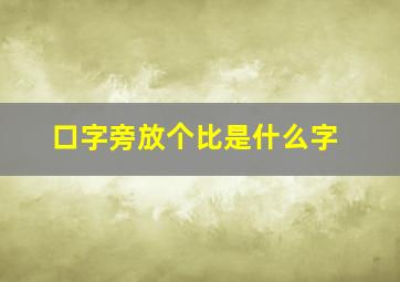 口字旁放个比是什么字