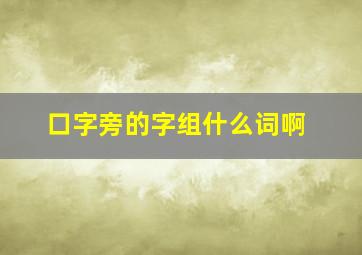 口字旁的字组什么词啊