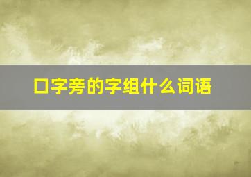 口字旁的字组什么词语