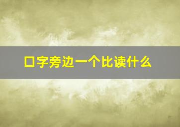 口字旁边一个比读什么