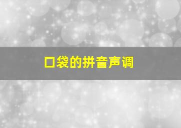 口袋的拼音声调