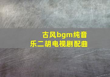 古风bgm纯音乐二胡电视剧配曲