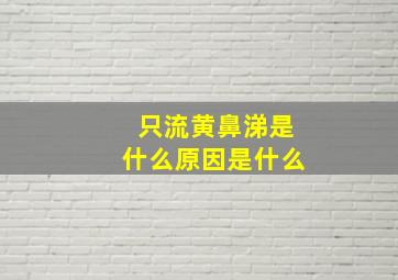 只流黄鼻涕是什么原因是什么