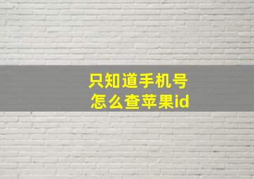 只知道手机号怎么查苹果id