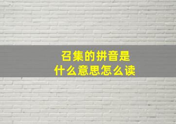 召集的拼音是什么意思怎么读