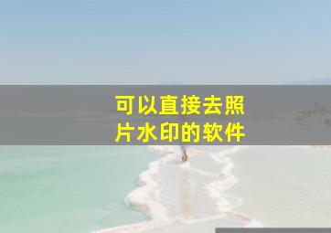 可以直接去照片水印的软件