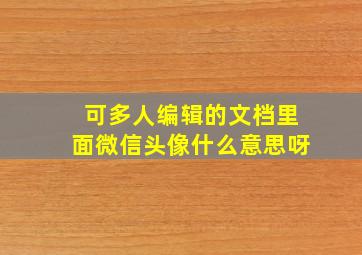 可多人编辑的文档里面微信头像什么意思呀