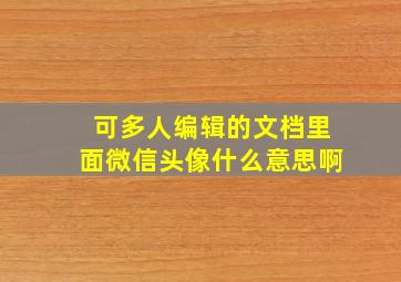 可多人编辑的文档里面微信头像什么意思啊