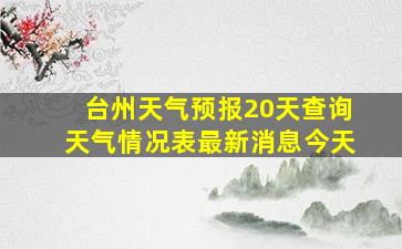 台州天气预报20天查询天气情况表最新消息今天