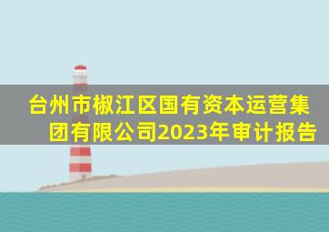 台州市椒江区国有资本运营集团有限公司2023年审计报告