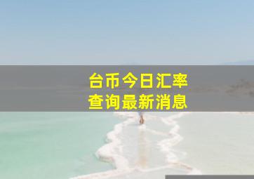 台币今日汇率查询最新消息