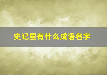 史记里有什么成语名字