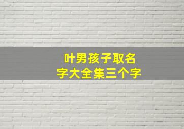 叶男孩子取名字大全集三个字