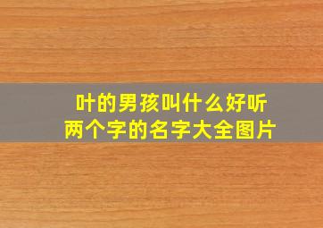 叶的男孩叫什么好听两个字的名字大全图片