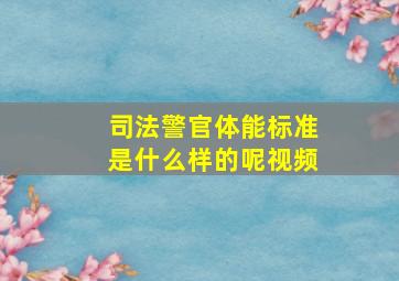 司法警官体能标准是什么样的呢视频