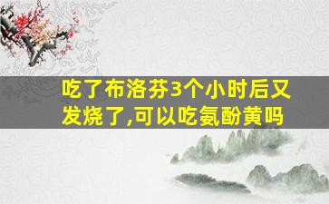 吃了布洛芬3个小时后又发烧了,可以吃氨酚黄吗