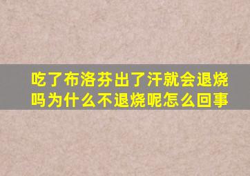 吃了布洛芬出了汗就会退烧吗为什么不退烧呢怎么回事