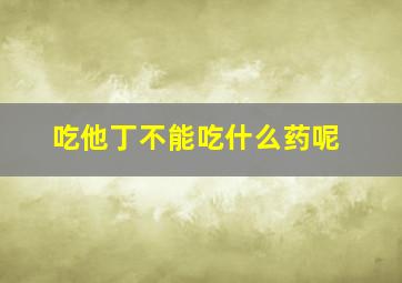 吃他丁不能吃什么药呢