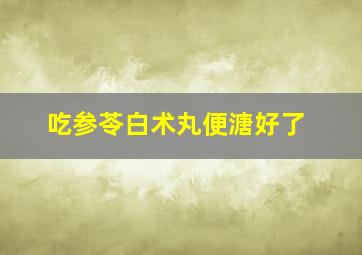 吃参苓白术丸便溏好了