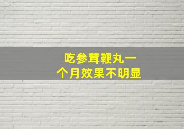 吃参茸鞭丸一个月效果不明显