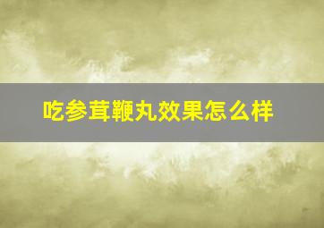 吃参茸鞭丸效果怎么样