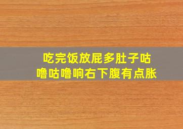 吃完饭放屁多肚子咕噜咕噜响右下腹有点胀