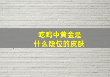 吃鸡中黄金是什么段位的皮肤