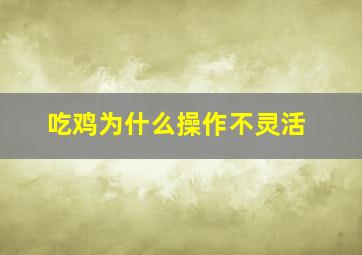 吃鸡为什么操作不灵活