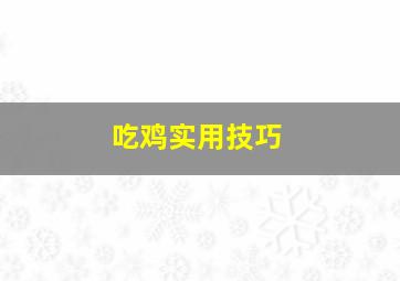 吃鸡实用技巧