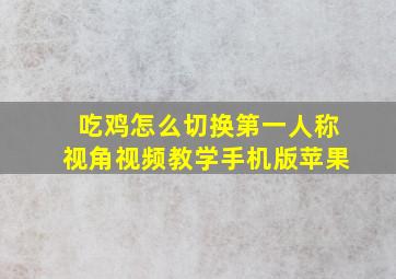 吃鸡怎么切换第一人称视角视频教学手机版苹果