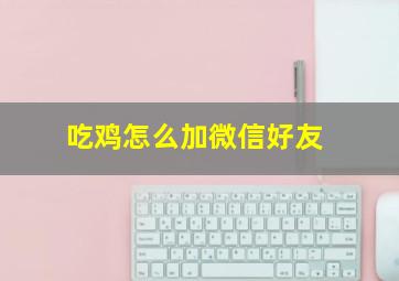 吃鸡怎么加微信好友