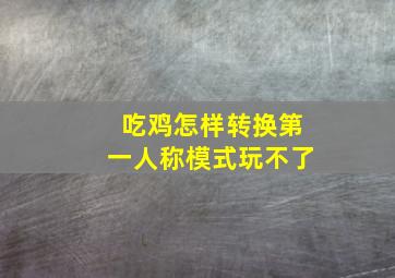 吃鸡怎样转换第一人称模式玩不了