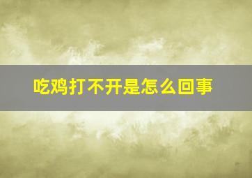 吃鸡打不开是怎么回事