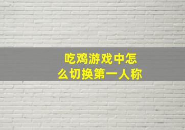 吃鸡游戏中怎么切换第一人称