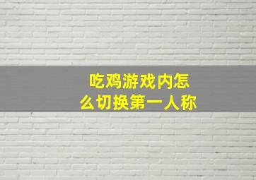 吃鸡游戏内怎么切换第一人称