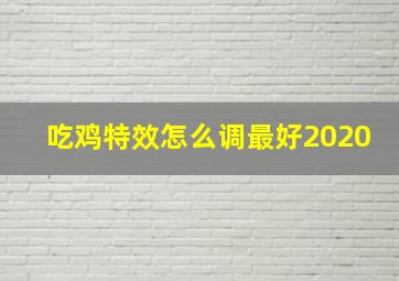 吃鸡特效怎么调最好2020