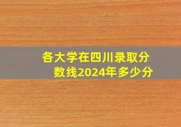 各大学在四川录取分数线2024年多少分