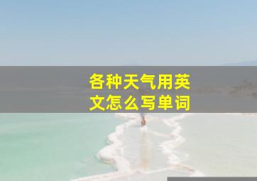 各种天气用英文怎么写单词