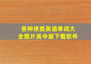 各种球类英语单词大全图片高中版下载软件