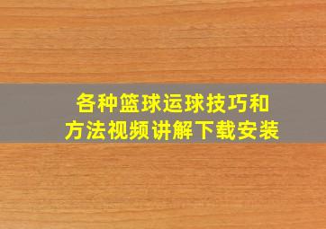 各种篮球运球技巧和方法视频讲解下载安装