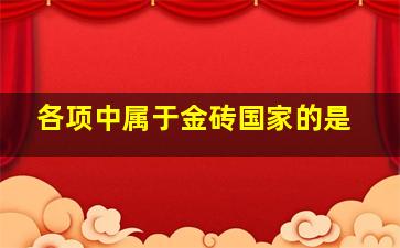 各项中属于金砖国家的是